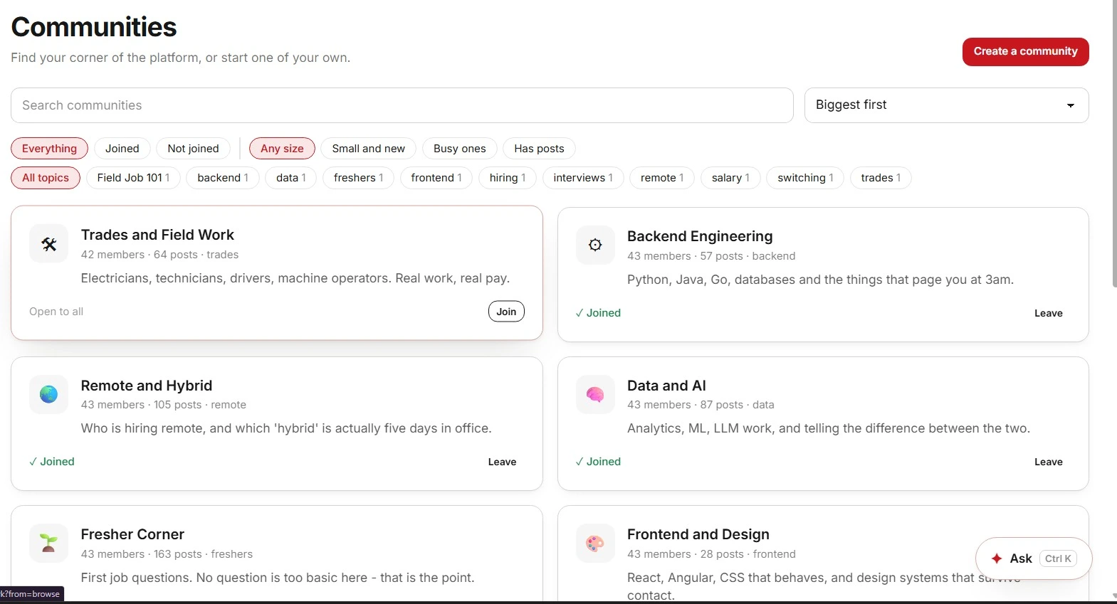 WorkCMune communities where recruiters and candidates connect and share opportunities